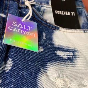 Bleached High Waisted Denim Shorts